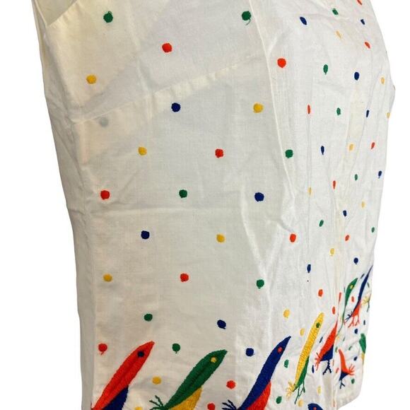 Judy Bond Womens Vintage Colorful Embroidered Sleeveless Top Shirt USA Made sz S - Picture 3 of 16